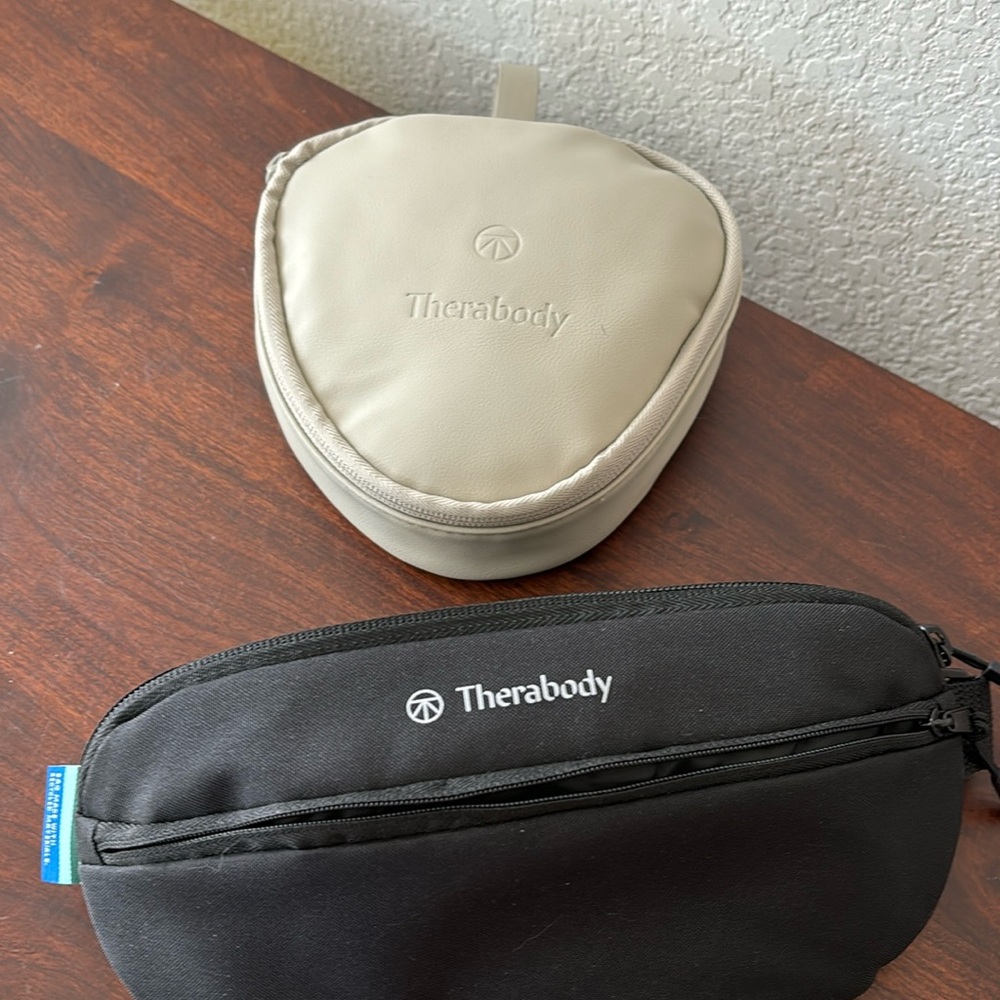 Therabody crossbody travel bag/fanny pack and zip up pouch
